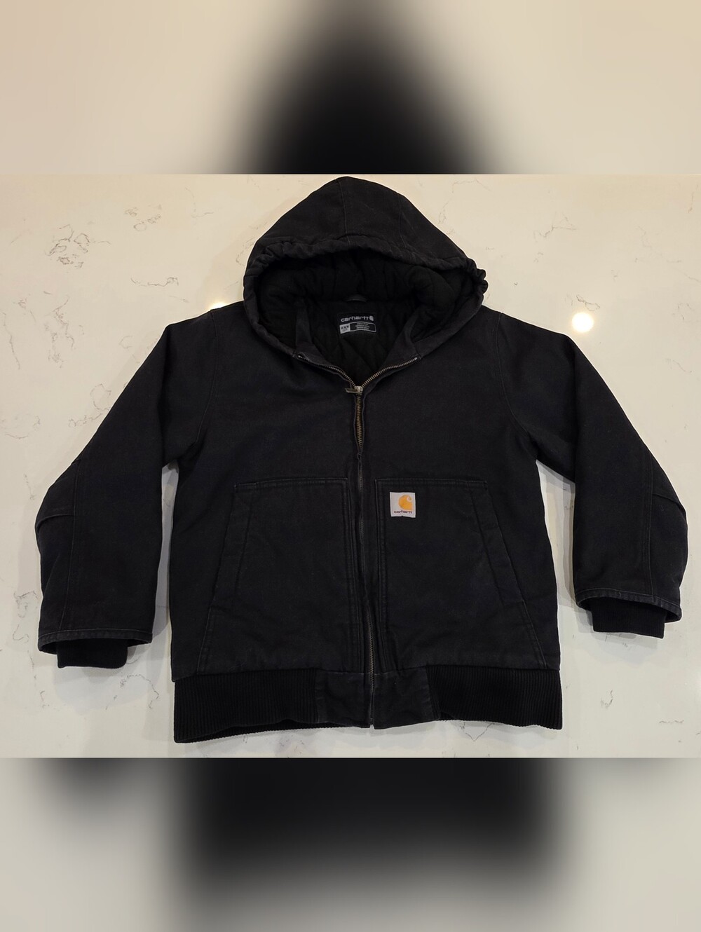 Classic Black Carhartt Washed Duck Insulated Active Jacket Size M (10-12) *197B3